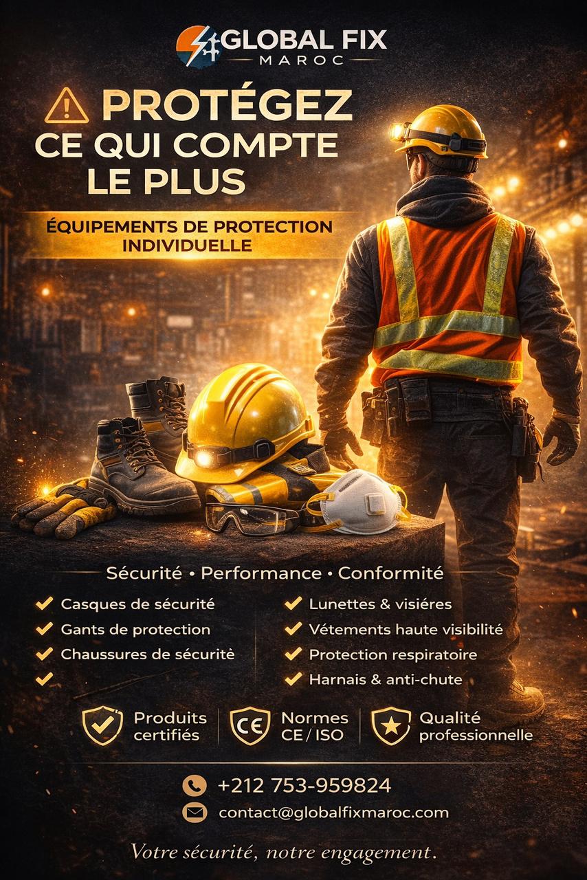 EPI Maroc - équipements de protection individuelle certifiés CE - Global Fix Maroc